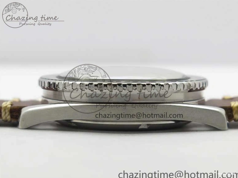 0214 Practical Vintage Seamaster 300 No Date T SS B12 Black Dial On Brown Leather Strap A2836 (Free Nylon Strap) 7910